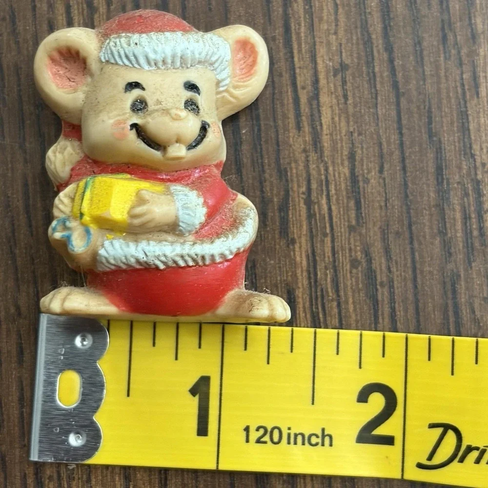 Vintage Russ Bertie Christmas Mouse Magnets Cheese Gift Set Of 2